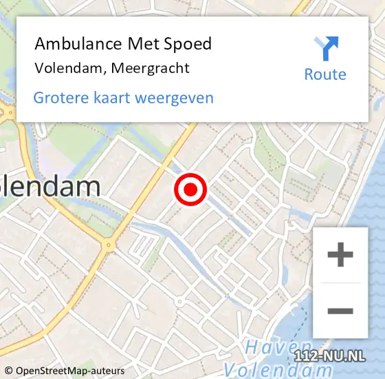 Locatie op kaart van de 112 melding: Ambulance Met Spoed Naar Volendam, Meergracht op 29 maart 2023 07:25