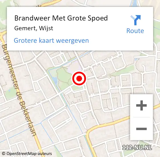 Locatie op kaart van de 112 melding: Brandweer Met Grote Spoed Naar Gemert, Wijst op 29 maart 2023 07:39