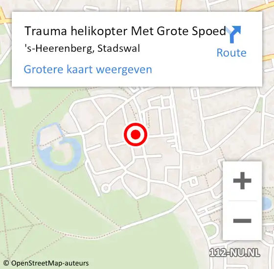 Locatie op kaart van de 112 melding: Trauma helikopter Met Grote Spoed Naar 's-Heerenberg, Stadswal op 29 maart 2023 07:59