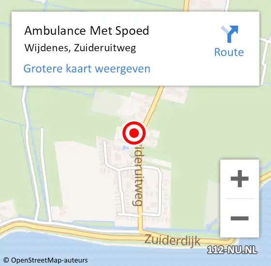 Locatie op kaart van de 112 melding: Ambulance Met Spoed Naar Wijdenes, Zuideruitweg op 29 maart 2023 08:00