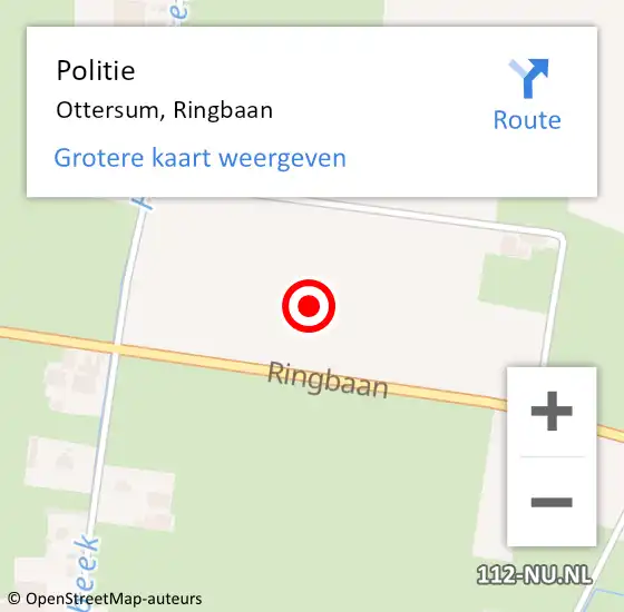 Locatie op kaart van de 112 melding: Politie Ottersum, Ringbaan op 29 maart 2023 08:17