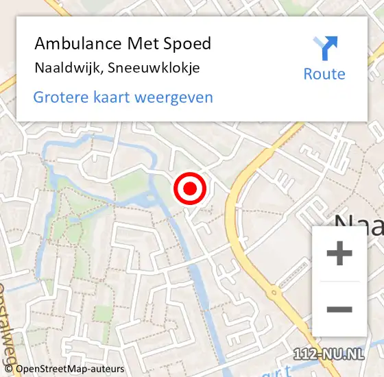 Locatie op kaart van de 112 melding: Ambulance Met Spoed Naar Naaldwijk, Sneeuwklokje op 29 maart 2023 08:24