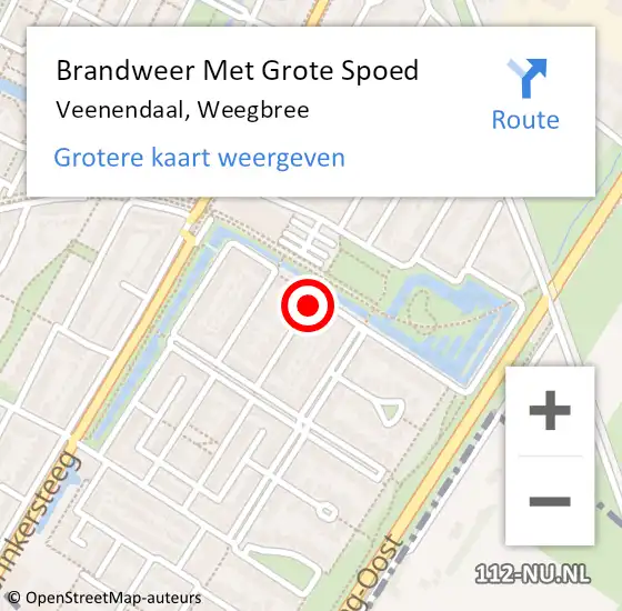 Locatie op kaart van de 112 melding: Brandweer Met Grote Spoed Naar Veenendaal, Weegbree op 29 maart 2023 09:11