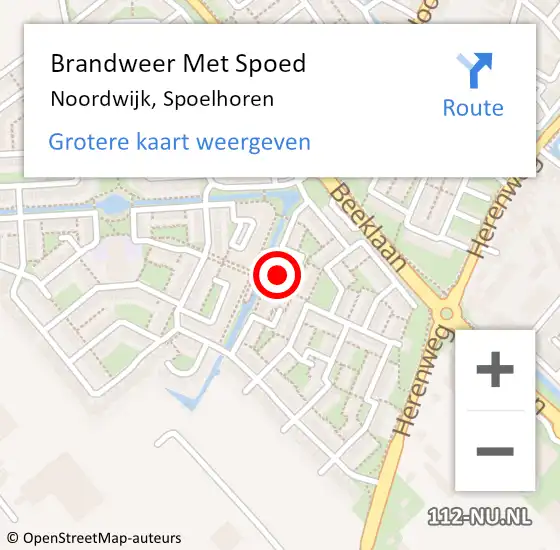 Locatie op kaart van de 112 melding: Brandweer Met Spoed Naar Noordwijk, Spoelhoren op 29 maart 2023 09:35