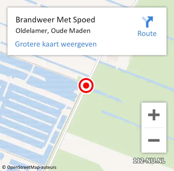 Locatie op kaart van de 112 melding: Brandweer Met Spoed Naar Oldelamer, Oude Maden op 20 augustus 2014 14:26