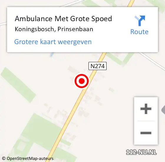 Locatie op kaart van de 112 melding: Ambulance Met Grote Spoed Naar Koningsbosch, Prinsenbaan op 20 augustus 2014 14:29