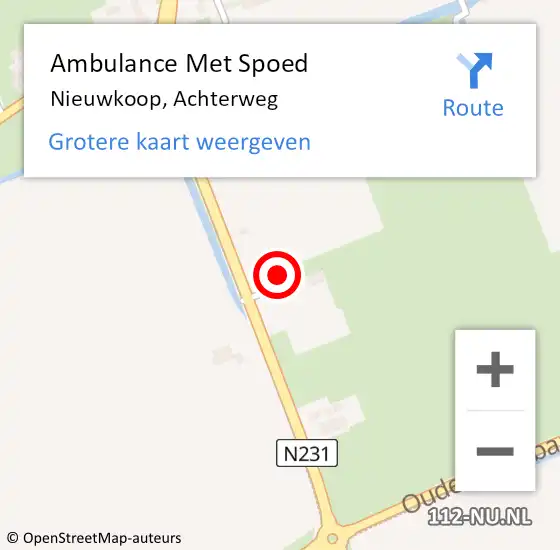 Locatie op kaart van de 112 melding: Ambulance Met Spoed Naar Nieuwkoop, Achterweg op 29 maart 2023 10:36