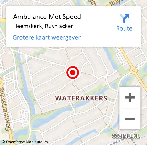 Locatie op kaart van de 112 melding: Ambulance Met Spoed Naar Heemskerk, Ruyn acker op 29 maart 2023 11:01