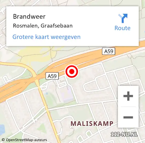 Locatie op kaart van de 112 melding: Brandweer Rosmalen, Graafsebaan op 20 augustus 2014 14:38