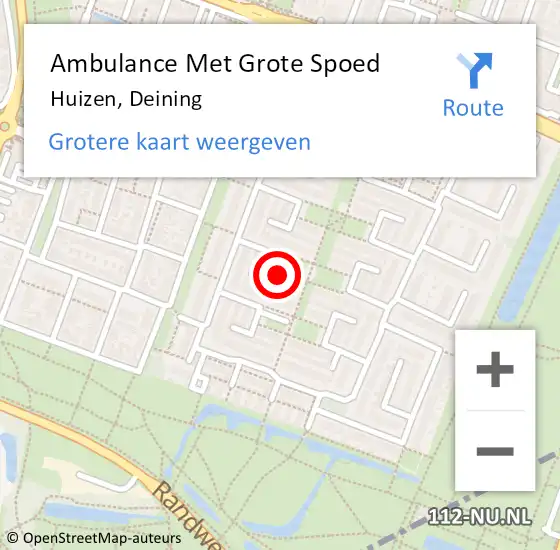 Locatie op kaart van de 112 melding: Ambulance Met Grote Spoed Naar Huizen, Deining op 20 augustus 2014 14:40