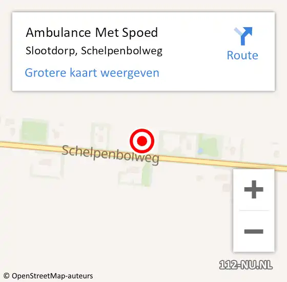 Locatie op kaart van de 112 melding: Ambulance Met Spoed Naar Slootdorp, Schelpenbolweg op 29 maart 2023 11:40