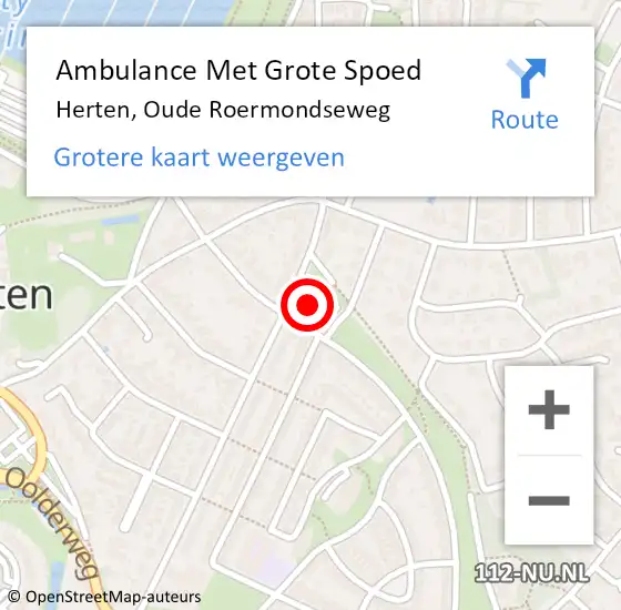 Locatie op kaart van de 112 melding: Ambulance Met Grote Spoed Naar Herten, Oude Roermondseweg op 29 maart 2023 11:54