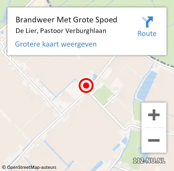 Locatie op kaart van de 112 melding: Brandweer Met Grote Spoed Naar De Lier, Pastoor Verburghlaan op 29 maart 2023 11:54