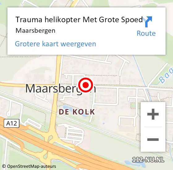 Locatie op kaart van de 112 melding: Trauma helikopter Met Grote Spoed Naar Maarsbergen op 29 maart 2023 12:16