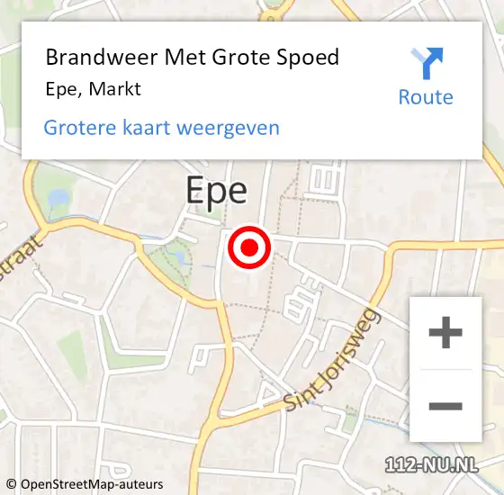 Locatie op kaart van de 112 melding: Brandweer Met Grote Spoed Naar Epe, Markt op 29 maart 2023 14:49