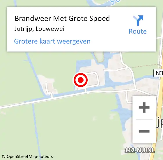 Locatie op kaart van de 112 melding: Brandweer Met Grote Spoed Naar Jutrijp, Louwewei op 29 maart 2023 15:19