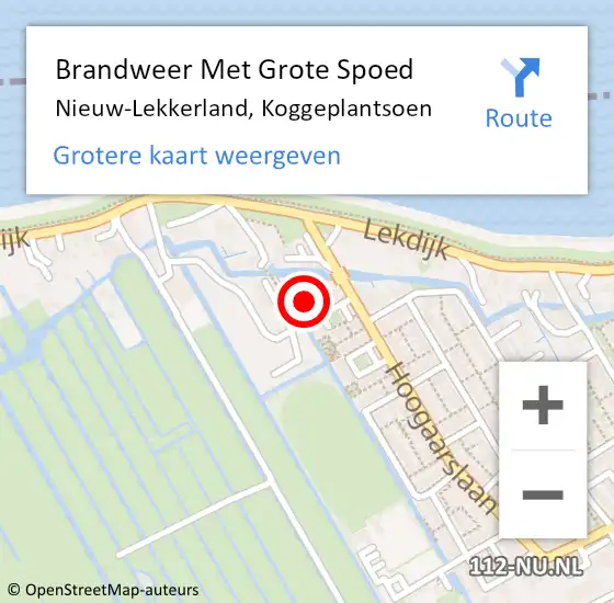 Locatie op kaart van de 112 melding: Brandweer Met Grote Spoed Naar Nieuw-Lekkerland, Koggeplantsoen op 29 maart 2023 16:34