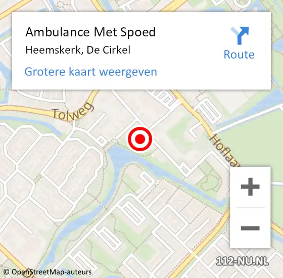 Locatie op kaart van de 112 melding: Ambulance Met Spoed Naar Heemskerk, De Cirkel op 29 maart 2023 16:40