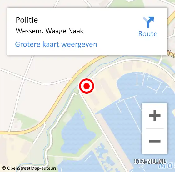 Locatie op kaart van de 112 melding: Politie Wessem, Waage Naak op 29 maart 2023 16:46
