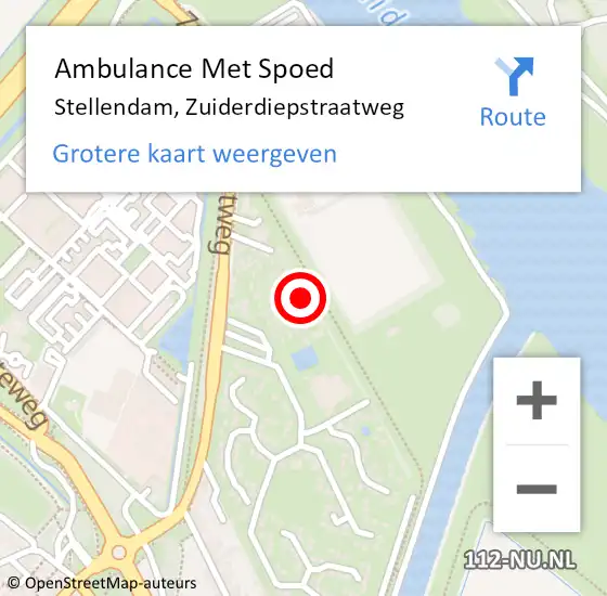 Locatie op kaart van de 112 melding: Ambulance Met Spoed Naar Stellendam, Zuiderdiepstraatweg op 29 maart 2023 17:32