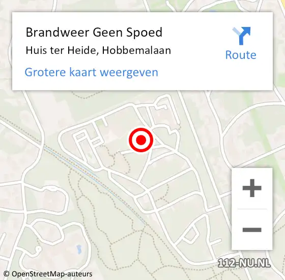 Locatie op kaart van de 112 melding: Brandweer Geen Spoed Naar Huis ter Heide, Hobbemalaan op 29 maart 2023 17:47
