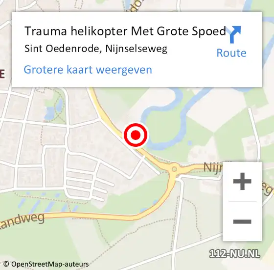 Locatie op kaart van de 112 melding: Trauma helikopter Met Grote Spoed Naar Sint Oedenrode, Nijnselseweg op 29 maart 2023 18:12