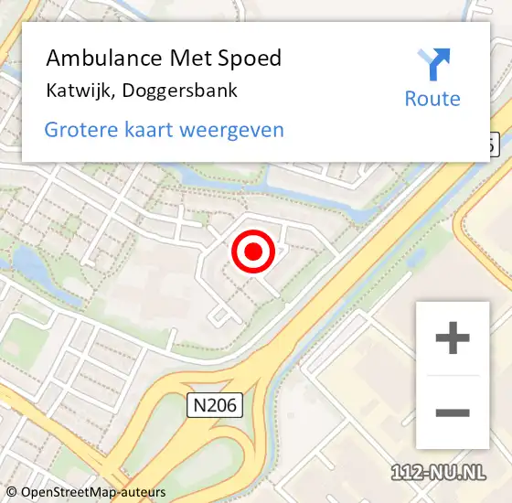 Locatie op kaart van de 112 melding: Ambulance Met Spoed Naar Katwijk, Doggersbank op 29 maart 2023 18:43