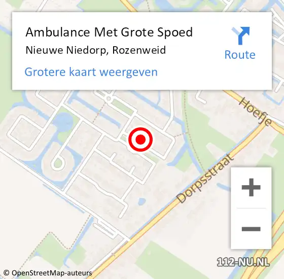 Locatie op kaart van de 112 melding: Ambulance Met Grote Spoed Naar Nieuwe Niedorp, Rozenweid op 29 maart 2023 18:57