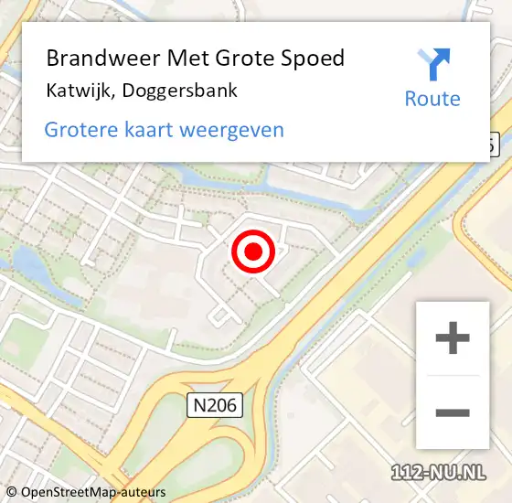 Locatie op kaart van de 112 melding: Brandweer Met Grote Spoed Naar Katwijk, Doggersbank op 29 maart 2023 19:00