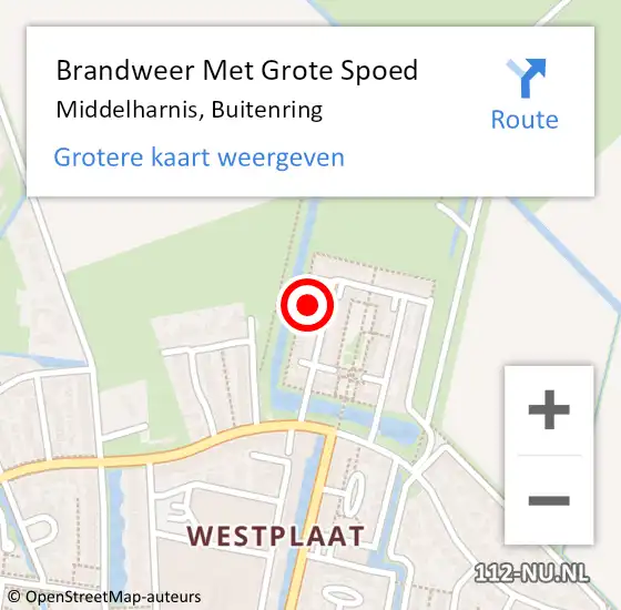 Locatie op kaart van de 112 melding: Brandweer Met Grote Spoed Naar Middelharnis, Buitenring op 29 maart 2023 19:03