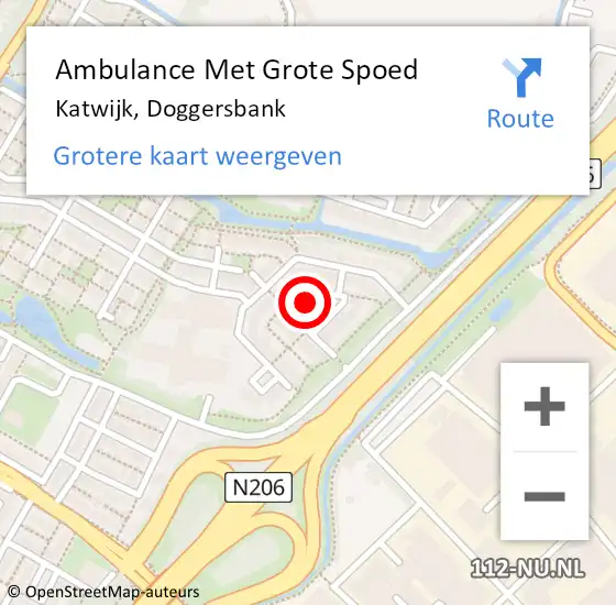 Locatie op kaart van de 112 melding: Ambulance Met Grote Spoed Naar Katwijk, Doggersbank op 29 maart 2023 19:04