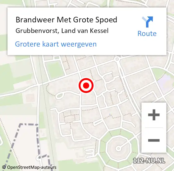 Locatie op kaart van de 112 melding: Brandweer Met Grote Spoed Naar Grubbenvorst, Land van Kessel op 29 maart 2023 19:20