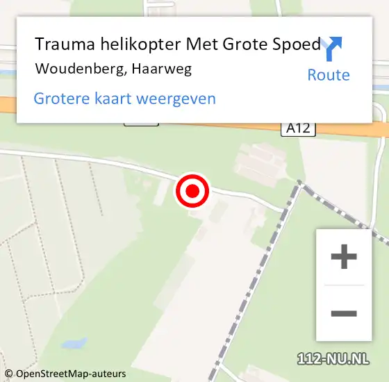 Locatie op kaart van de 112 melding: Trauma helikopter Met Grote Spoed Naar Woudenberg, Haarweg op 29 maart 2023 19:22