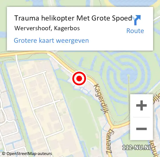 Locatie op kaart van de 112 melding: Trauma helikopter Met Grote Spoed Naar Wervershoof, Kagerbos op 29 maart 2023 19:34