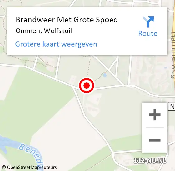 Locatie op kaart van de 112 melding: Brandweer Met Grote Spoed Naar Ommen, Wolfskuil op 29 maart 2023 19:35