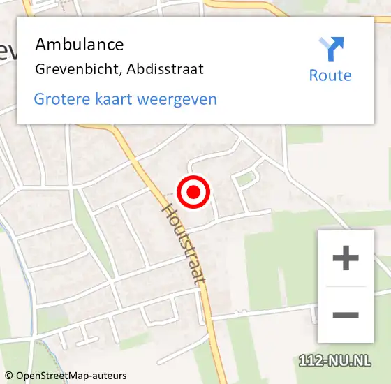 Locatie op kaart van de 112 melding: Ambulance Grevenbicht, Abdisstraat op 20 augustus 2014 15:23