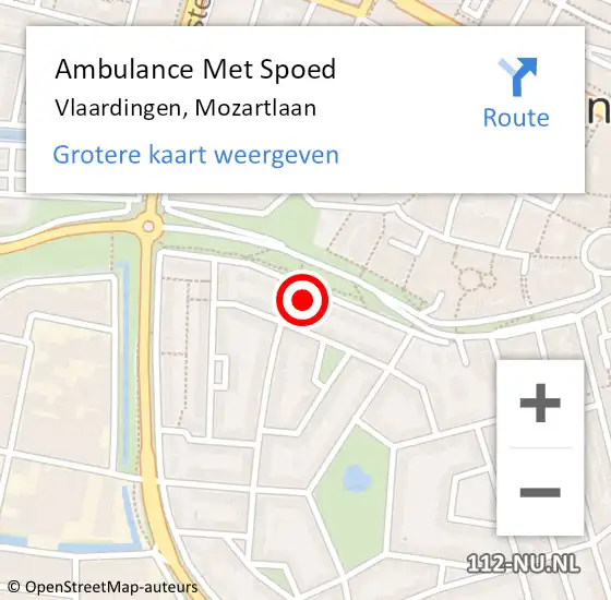 Locatie op kaart van de 112 melding: Ambulance Met Spoed Naar Vlaardingen, Mozartlaan op 29 maart 2023 19:54
