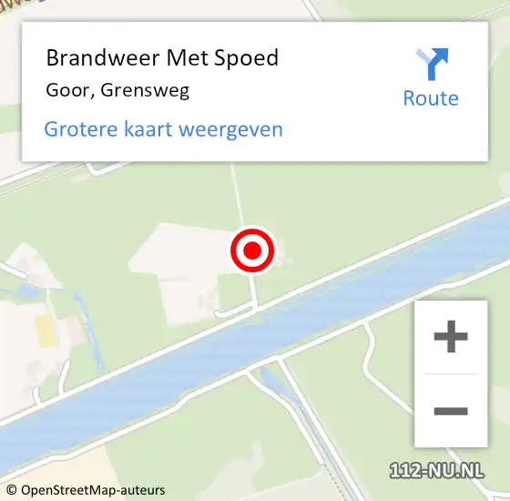 Locatie op kaart van de 112 melding: Brandweer Met Spoed Naar Goor, Grensweg op 29 maart 2023 20:01