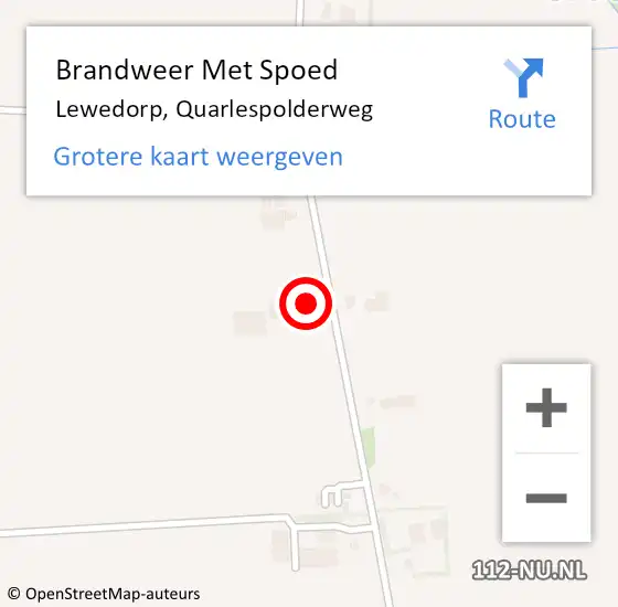 Locatie op kaart van de 112 melding: Brandweer Met Spoed Naar Lewedorp, Quarlespolderweg op 29 maart 2023 21:20