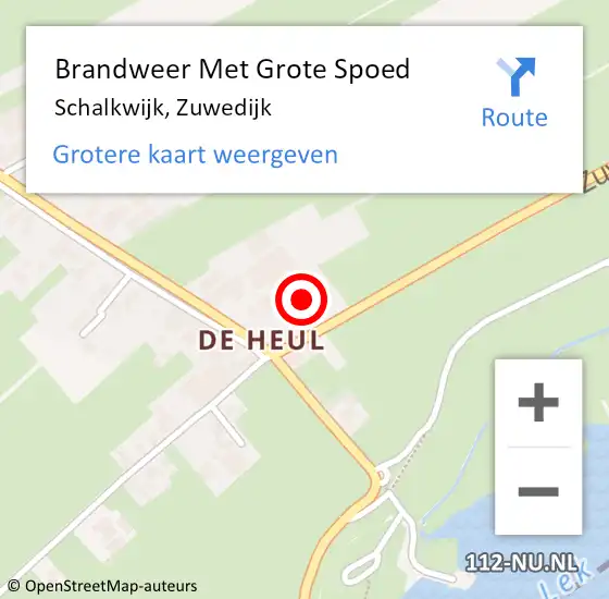 Locatie op kaart van de 112 melding: Brandweer Met Grote Spoed Naar Schalkwijk, Zuwedijk op 29 maart 2023 21:23