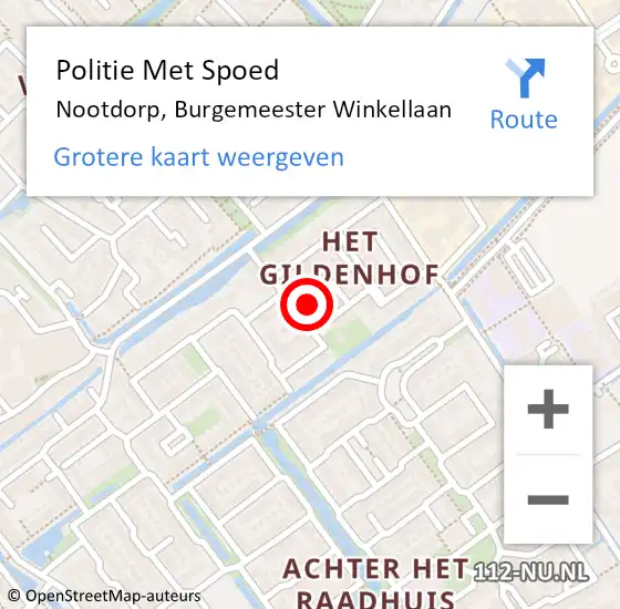 Locatie op kaart van de 112 melding: Politie Met Spoed Naar Nootdorp, Burgemeester Winkellaan op 29 maart 2023 21:27