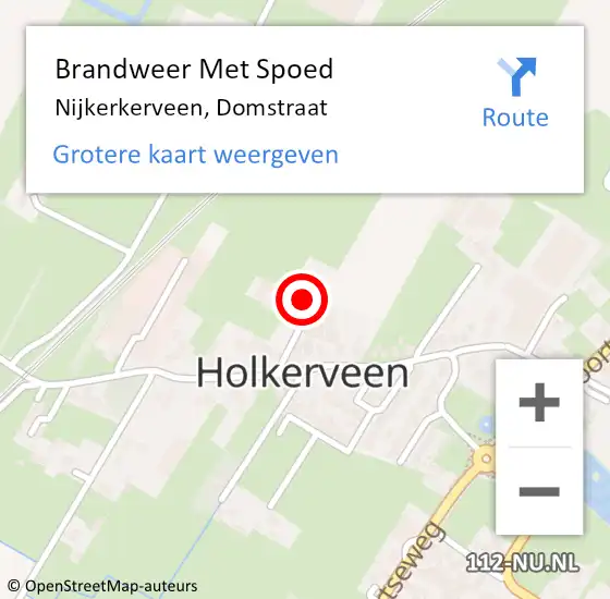 Locatie op kaart van de 112 melding: Brandweer Met Spoed Naar Nijkerkerveen, Domstraat op 29 maart 2023 21:28