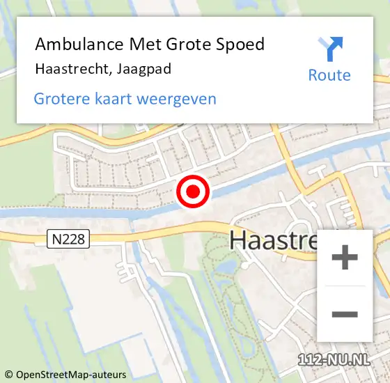 Locatie op kaart van de 112 melding: Ambulance Met Grote Spoed Naar Haastrecht, Jaagpad op 29 maart 2023 22:01