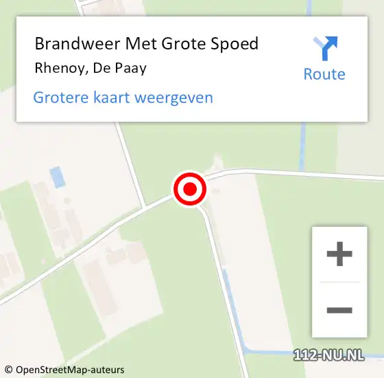 Locatie op kaart van de 112 melding: Brandweer Met Grote Spoed Naar Rhenoy, De Paay op 29 maart 2023 22:04