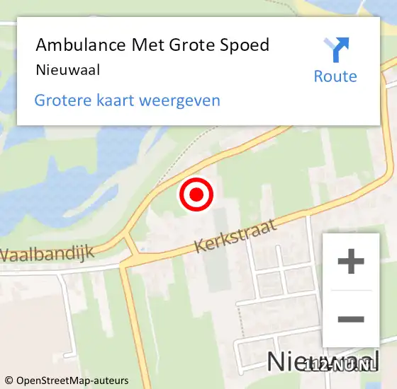 Locatie op kaart van de 112 melding: Ambulance Met Grote Spoed Naar Nieuwaal op 29 maart 2023 22:23