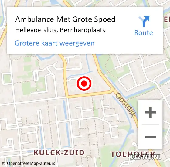 Locatie op kaart van de 112 melding: Ambulance Met Grote Spoed Naar Hellevoetsluis, Bernhardplaats op 29 maart 2023 23:18