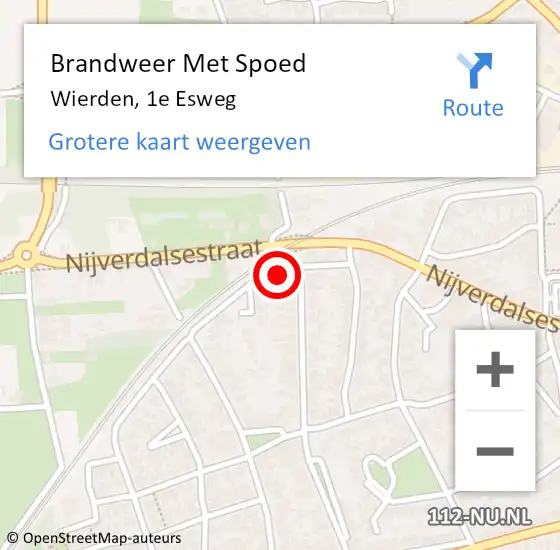 Locatie op kaart van de 112 melding: Brandweer Met Spoed Naar Wierden, 1e Esweg op 12 oktober 2013 03:09