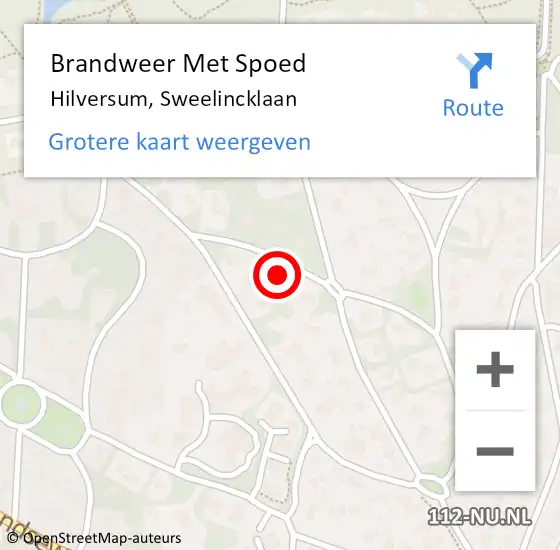 Locatie op kaart van de 112 melding: Brandweer Met Spoed Naar Hilversum, Sweelincklaan op 29 maart 2023 23:34