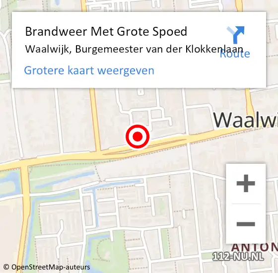 Locatie op kaart van de 112 melding: Brandweer Met Grote Spoed Naar Waalwijk, Burgemeester van der Klokkenlaan op 29 maart 2023 23:43