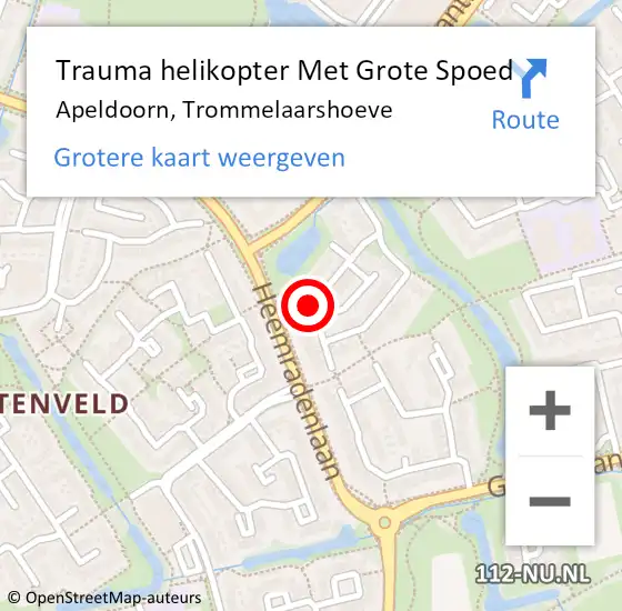 Locatie op kaart van de 112 melding: Trauma helikopter Met Grote Spoed Naar Apeldoorn, Trommelaarshoeve op 30 maart 2023 00:00